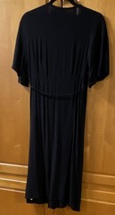 Comfortable Old Navy Black Solid Wrap Dress Short Sleeve Midi Tie Waist Sz L🌵🪸