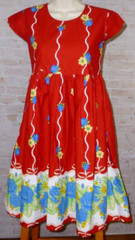 Grace French 50s Style Lined Red Floral Dress Women&rsquo;s 36 (U.S. size 6-Small)