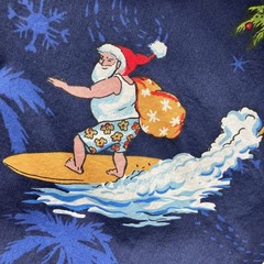 Hawaii Hangover Tropical Christmas Dress Womens M Blue Santa Beach