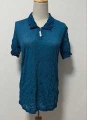 USED ME ISSEY MIYAKE CRINKLE PLEATED COLLAR TOP ARCHIVE GOOD