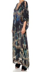 Camilla Split Sleeve Kaftan With Hardware Dress One Size Dripping In Deco $699