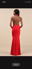 Eye Catching Red Cowl Neck Halter Halter Maxi Dress