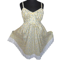 Torrid Retro Chic Lemon Print Cotton Blend Fit Flare Side Pocket Dress Size 18