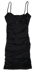 Tresser Black Ruched Cutout Bodycon Mini Dress Spaghetti Strap Size S