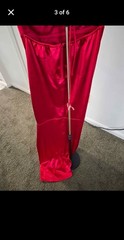 Windsor Red Sequin Lace-Up Sweetheart Spaghetti Strap Long Formal Gown M