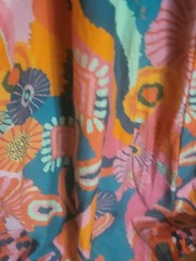 FARM Rio 100% cotton 3d flower straps, Teal, Pink & Orange Floral Midi Dress