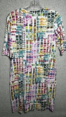 SNO SKINS Medium Printed Pullover Dress Elbow Sleeve Stretch Jersey Multicolor