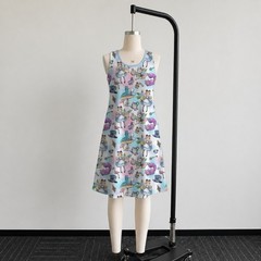 Women&rsquo;s Alice in Wonderland Dress Disney Pastel Kawaii Print S-5XL US4-22