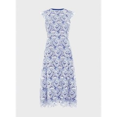 NEW Hobbs London Phoebe Lace Midi Dress Blue size 10
