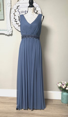 ALEX Evenings Blue Sheer Hi Low Front Slit Short Long Fancy Dress Women’s Sz 8