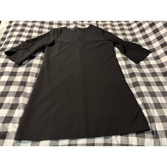 Lafayette 148 Deandra Split Neck Bell Sleeve Shift Dress Women&rsquo;s XXL Black