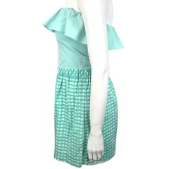 Lilly Pulitzer Strapless Ruffle Gingham Mini Dress Womens Medium Cottagecore