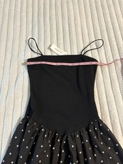 NWT No Comment Drop Waist Bubble Hem Polka Dot Mini Dress Women Smal Black White