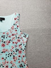 RN Studio By Ronni Nicole Women Dress L Multicolor Floral Scoop Neck Logo Casual