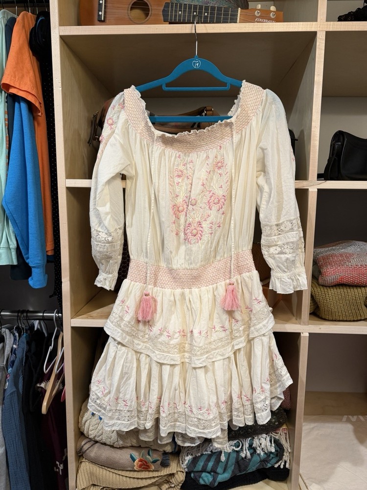 LoveShackFancy Ivory Embroidered Dress