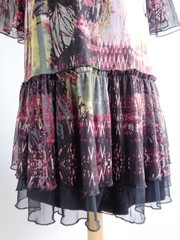 ORIENTIQUE Black Yellow Pink Boho Dress Size 10