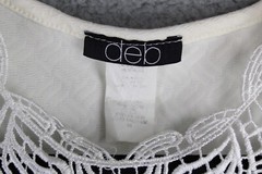 Deb Dress Juniors Size M White Lace Detail Front Sleeveless A Line Stretch Short