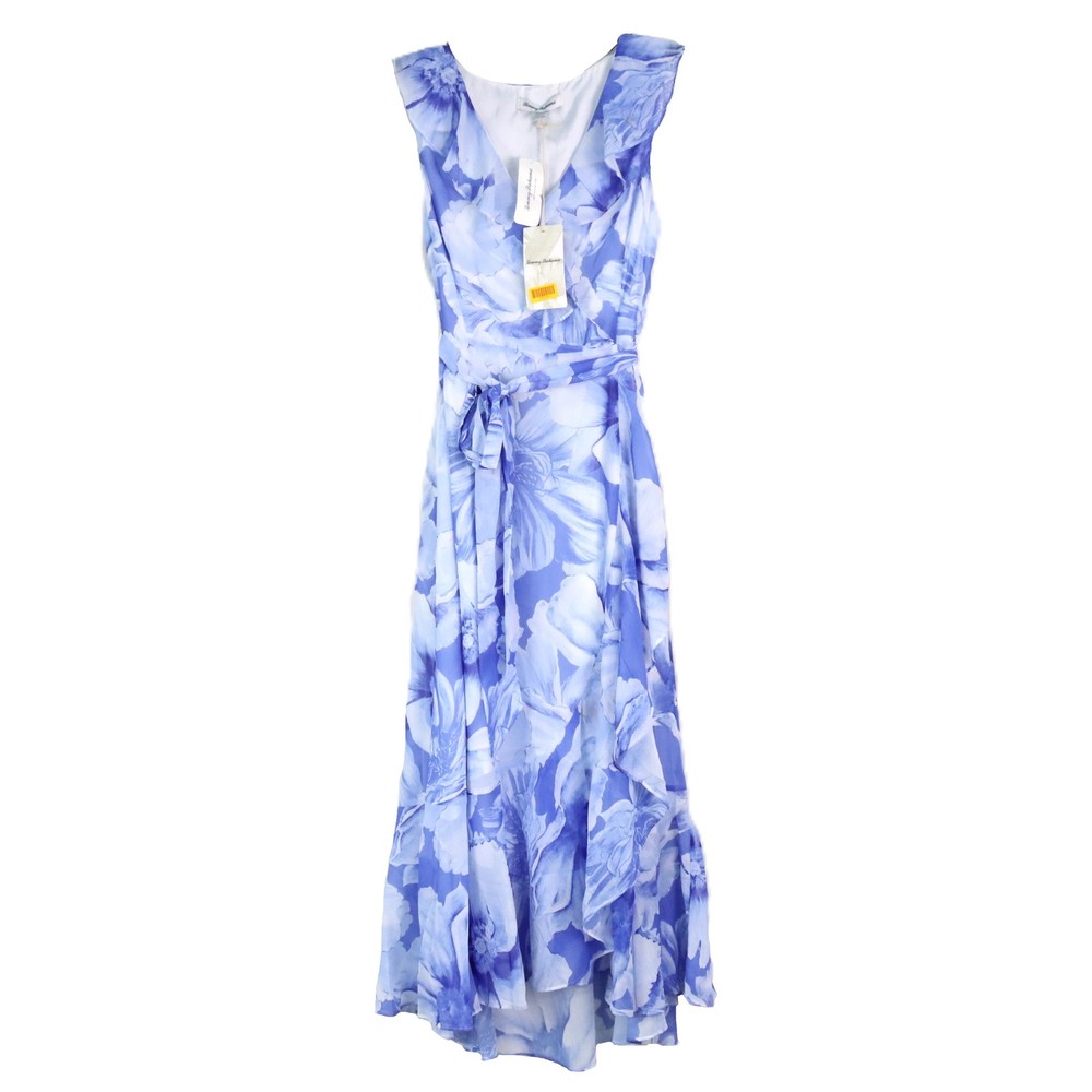 Tommy Bahama Island Blooms Maxi Summer Dress In Blue Floral Print Women&rsquo;s Size S