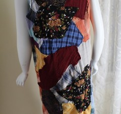 Hand-Made Funky Art-to-wear Patchwork Hippie Boho Dress Tunic S M L XL Lagenlook