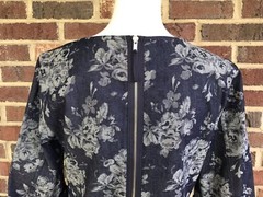 GAP *SIZE 6* ROLL CUFF MEDIUM INDIGO DENIM FLORAL SHIFT DRESS *EUC*