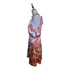 Lush Cream Paisley Halter Dress Open Back Tie Neck Women&rsquo;s M NWT Preppy Hippie