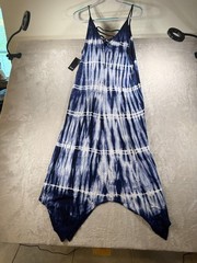 A.N.A. Ripping Tye Dye Maxi Dress Handkerchief Bottom NWT Size Large (A19-21)