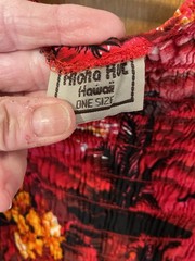 Aloha Hut Hawaii One-Size Red Floral Pull On Long Hawaiian Dress