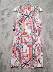 AGB Dress Womens Size 8 Pink Orange Green Yellow Multi Floral Print Sheath Dress