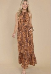 Minkpink Finley Maxi Adjustable Halter Open Back Dress Pockets Summer Small Nwt