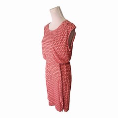 NWT LOFT Red/Orange White Cap Sleeve Summer Dress Size Medium Stretch