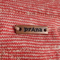 NWT prAna Women S Elana T-Shirt Dress Coral Pink Striped Hemp Tencel Cap Sleeves
