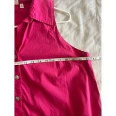 Finley Collared Sleeveless Shirt Dress Button Down Swing Dress Pink