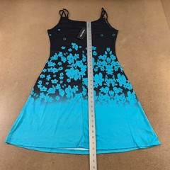 Noracora Women&rsquo;s Size Small Black Blue Floral Sleeveless A Line Tank Dress NWT
