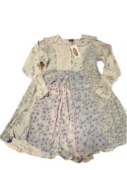 Sacred Threads Size Medium/ Large Floral Round Neck Dolman Sleeves Dress NEW