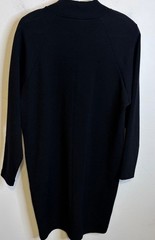 Vintage Andrea Jovine 100% Wool Knit Black Bodycon Mock Neck Long Sleeve Dress L
