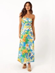 Petal & Pup Floral Strapless Midi Dress in Malta Print