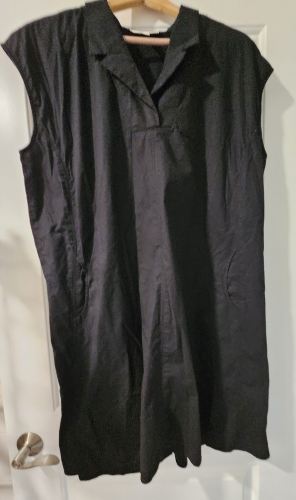 Womens Emaline Cotton/Spandex Size XL Black Shift Dress.