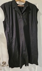 Womens Emaline Cotton/Spandex Size XL Black Shift Dress.