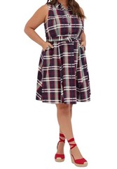 Torrid Poplin Collared Plaid Shirt Dress Size 4 Multi-Color