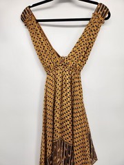 ULLA JOHNSON Colette Asymmetrical Handkerchief Silk Dress Size 2 Gold #2D502