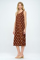 Travel Knit Dress, long A-Line Tank, Stretchy NO-IRON poly/span. #360B