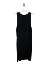 vintage Amy K Su dress sz M black side buttons maxi capsule minimalist Goth USA