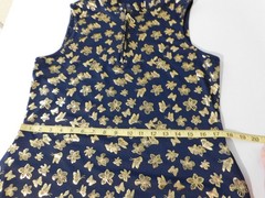 Emerald 18 Gold Butterfly Sleeveless Shift Knee-length Stretch Dress Pockets L