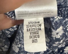 NWT Old Navy Waist-Defined Flutter-Sleeve Floral Midi Dress Size Large Blue
