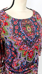 NEW $179 Gretchen Scott Jersey Corset Dress Pleasantly Paisley Goddess Large