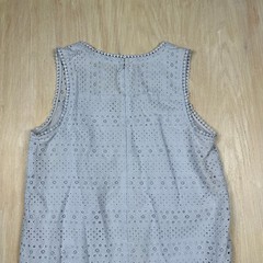 LOFT Blue Eyelet Patterned Cottagecore Boho Sleeveless Sundress Tank Dress 10