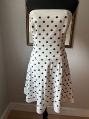 Twenty Cluny Off white polka dot Strapless Sequin Dress New Years Party size 6