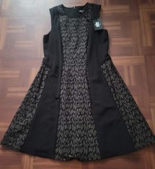 DKNY Women dress size 10, Black Elastic Spandex Dress Zipper In Back New W Tags