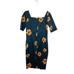 Collectif Vintage London Dolores Half Sleeve Apricot Retro Office Pencil Dress