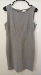 Calvin Klein Gray Sleeveless Sheath Dress Size 8 Polyester Blend Professional We